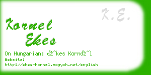 kornel ekes business card